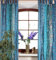 GURU SHOP Boho Patchwork Vorhänge, 1 Paar Bohemia Gardine aus Sareestoff, Unikat 300 cm - Türkis, Synthetisch