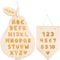 Papierdrachen 2 Holzschilder mit Gravur - Wimpel mit Zahlen von 1-10 und Birne mit dem Alphabet - Geschenk für Erstklässer zum Schulstart - tolle Dekoration für das Kinder- oder Klassenzimmer - Set 1