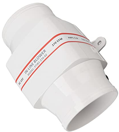 Haofy 12-V-Elektro-Inline-Gebläse ABS Shell Marine Boat Inline Bilgenluftgebläse Marine-Kabinenmotor für Inline-Kanalventilator Grow Tent, Geruchswäscherkontrolle (4 Zoll)