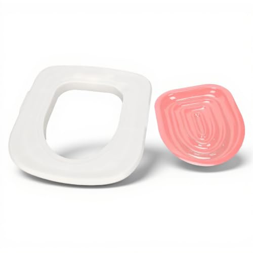 Cat Toilet Training Kit, Reusable Plastic Sand Box Removable Cat Kitty Toilet Trainer Urinal for Round and Elongated Toilet Size, Cleaning Pet Supply (White Tray, 1 Gray Inner Support)