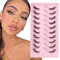Parriparri Demi Faux Cils Naturel 3D Faux Cils Cat Eye Lashes Doux Half Corner Eyelashes Léger Coin cils œil de chat (10 Paires)