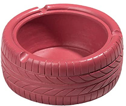 9cm Ø Aschenbecher aus Harz Neuheit,Runder Aschenbecher in Form eines Autoreifens,Reifen Unkraut Asche Kann,dekorativer Vintage-Aschenbecher,für Draussen Innen Büro Wohnzimmer Haus (Rosa)