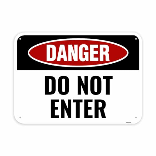 1 x Schild mit Aufschrift Danger Do Not Enter, 35,6 x 25,4 cm, Aluminium, Aufschrift No Entry Stay Out Hazard Keep Out Outdoor