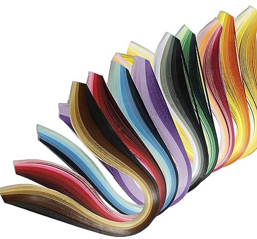 Hitefu 9 Sets Quilling-Papierstreifen, 10 mm Breite, Papier-Quilling-Streifen, mehrfarbige Papierstreifen-Kits, 38,1 cm Länge