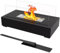 Rectangular Tabletop Fireplace, Bio Ethanol Fireplace, Portable Glass Top Burner Table Top Heater Fire Bowl Pot, Ventless Bioethanol Fireplace for Indoor Outdoor Camping Patio Parties Events (Black)