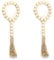 2Pcs 10 inches(26cm) Wood Bead Garland with Tassels,Farmhouse Beads Rustic Country Decor Prayer Boho Beads Wall Hanging Decoration (Nature)