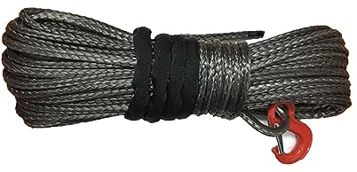 Synthetisches Windenseil Synthetisches Windenseil, 6 mm x 50 m, synthetisches Windenseil, UHMWPE-Seil mit Haken for ATV/UTV-Abschleppseile für ATV UTV