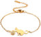 TEAMER Edelstahl-Katzenarmband Mondsichel Niedliches Katzenarmband liegendes Katzenarmband Doppelschicht-Perlen-Kettenarmband Katzenliebhaber-Schmuck für Frauen (Katze und Ball - Gold)