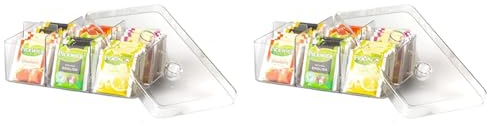 Mepal - Teebox Stora rechteckig - Teebehälter mit 6 verschiedenen Fächern - Aufbewahrungsbox zum Aufbewahren & Servieren von Teebeuteln - Küchenorganizer & Spülmaschinenfest - Transparent