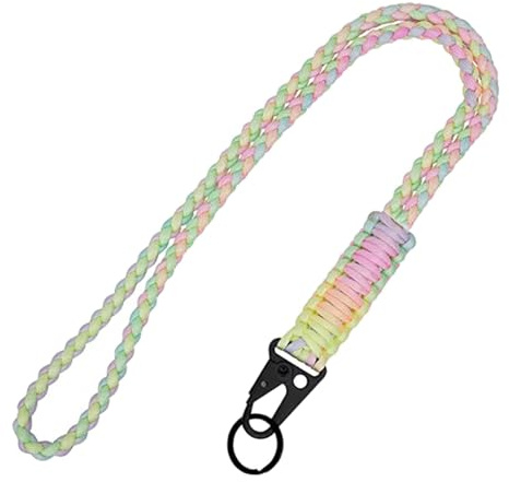 PAITOK Heavy Duty Paracord Lanyard for for Men Women,Keychain Lanyard Braided Colorful Neck Lanyard for Keys ID Card Badge Holder Phone Camera Outdoor Activities