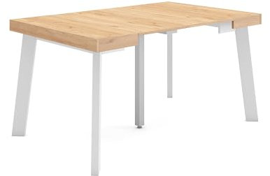 Skraut Home | Table Console Extensible | Console Meuble | 140 | pour 6 Personnes | Pieds en Bois | Style Moderne | Chêne