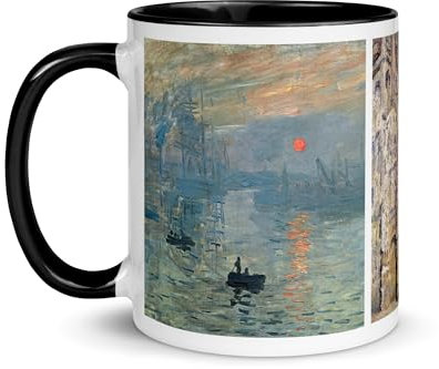 Tazza Claude Monet Ninfea Scogliera Etretat Stampa Sole Levante Cattedrale Arte Impressionismo Opera D'arte Pittura Tazza Tè Caffè Decorazione Tavola Bacino Ninfee (Stampa, Sole Levante)
