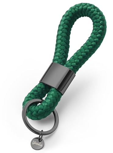 Schlüsselanhänger im maritimen Desing, Schlüsselanhänger mit schwarzer Metallspane, edel in vielen Farben, Key-Chain dark green