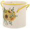 Amosfun White Utensil Holder: 4-Compartment Sunflower Utensil Holder, Farmhouse Decorative Kitchen Counter Top Organization for Chopsticks, Silverware, Kitchenware