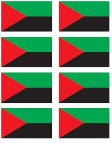 Aufkleber: 75x45 mm, 8 Stück - Flagge - Martinique - MQ - für Auto, Koffer, Laptop und mehr