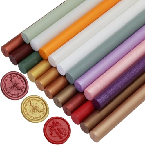 Wax Seal Sticks,Atopbb 20 Pieces Glue Gun Wax Sealing Sticks for Wax Seal Stamp, Glue Gun Sealing Wax Great for Wedding Invitations Cards Envelopes (10#4)