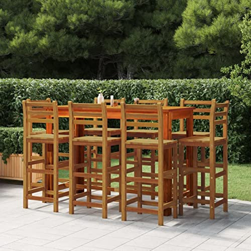 LAPOOH 9-TLG. Gartenbar-Set, Balkonmöbel, Balkon Möbel, Balkon Sitzgruppe, Gartenmöbel, Sitzecke Garten, Balkonset, Terrassen Möbel, Massivholz Akazie