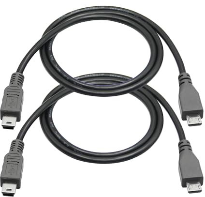 Cable de datos de carga micro USB a mini USB, 0,5 m, USB 2.0 macho a mini USB macho con función OTG, teléfono celular compatible, tablet, reproductor de MP3, controlador de juegos, cámara digital