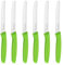 targzier Professional Tomato Knives,Sharp Serrated Kitchen Knives Set of 6,Stainless Steel Dinner Knife,Wavy Edge Tamato Knife,Extra Sharp Blade,Ergonomic Handle,Dishwasher Safe,Green