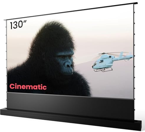 AWOL VISION ALR-F230C - Schermo per proiettore ALR da pavimento motorizzato da 130 pollici, per proiettori a ottica ultra corta, schermo per proiettore per Home Theater, 4K/8K Ultra HD, rifiuto della