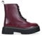 BOSANOVA Botas militares para mujer estilo punk confeccionadas en piel vegana con plataforma dentada y cordones hasta la parte superior. Cierre con cremallera. Calzado para mujer BURDEOS 41