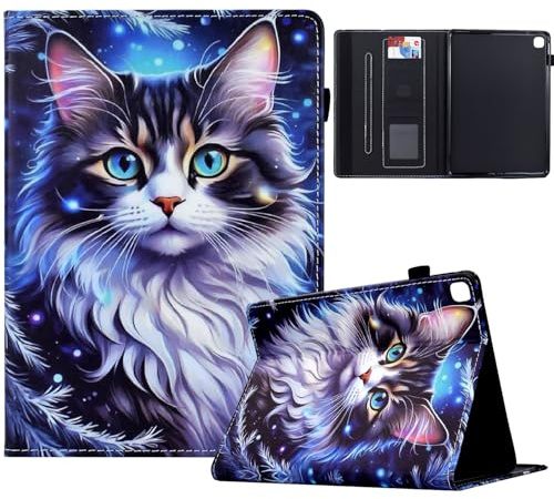 TEDTIKJT Coque pour Samsung Galaxy Tab A7 Lite 8.7 2021 Etui Tablette SM-T220/T225 Housse PU Cuir Flip Support Portefeuille Protection Tablette pour Samsung Galaxy Tab A7 Lite Coque,Chat Tigré