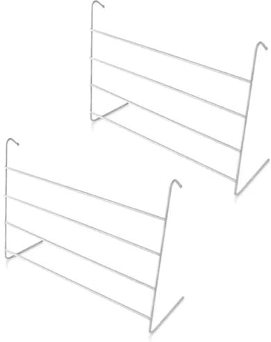 Q&H - 4 Bar Radiator Airer - Indoor Clothes Dryer Rack - Laundry Towel Rail Holder - Lightweight Cloth Hanger - Clothes Drying Rack - Rubber End Caps - Towel Hanging Bars - White, 36 x 51 x 17 cm (2)
