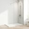 AQUARA Shower Screen, 800 x 1900mm Chrome Finish Frameless Shower Screen with Support Bar – Reversible Left and Right. 8mm Easy to Clean Toughened Glass