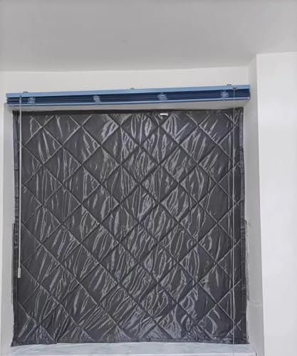Cortina Aislante Térmico, Panel Aislante Térmico Autoadhesivo lona resistente al viento, con correas adhesivas para puerta de patio puerta cuero (130x130cm)