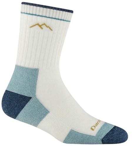 Darn Tough Vermont Women Merino Wool Micro Crew Socks Cushion, White, M