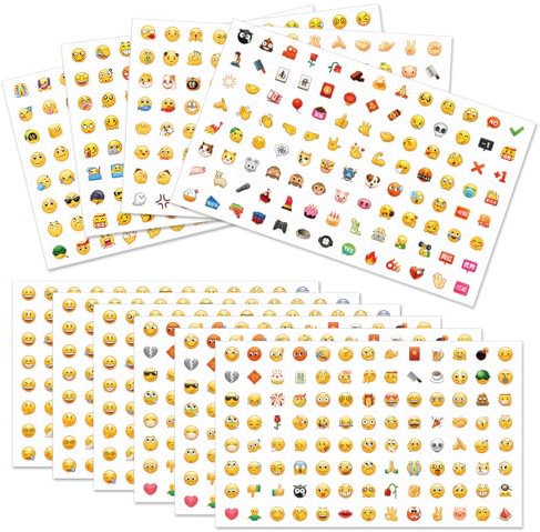 10 PCS Smiley Aufkleber Emoji Sticker Smiley Sticker Mini Aufkleber für Fotoalbum Tagebuch Gedichtsammlung Sammelalbum Geburtstagsdekoration Brief Einfache Integration in Verschiedene Szenarien
