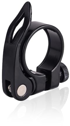 Dreamil Morsetto per sella con sgancio rapido in alluminio, in lega da 31,8 mm, per mountain bike da 31,8 mm (nero)