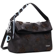 Desigual Schultertasche Umhängetasche Loverty 3.0 Stencil Flower Shoulder Bag Chocolate dunkelbraun