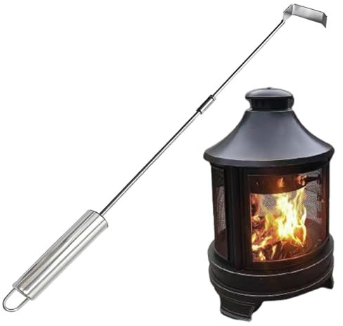 Ash Removal Tool, Stainless Steel Grill Rake for Fireplace & BBQ, Oblong Ash Tool for Easy Cleaning of Embers & Ash Leftovers, Perfect for Fire Pits, Pizza Ovens & Outdoor Kitchens