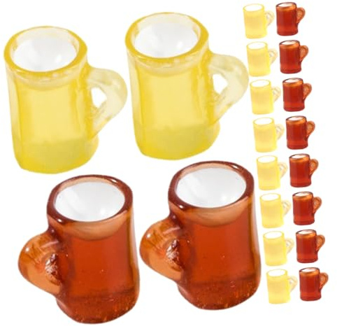 HOUDERCO 20pcs Mini Beer Mugs Resin Shot Cups Versatile Decorations for Parties Elegant Photo Prop for Gatherings