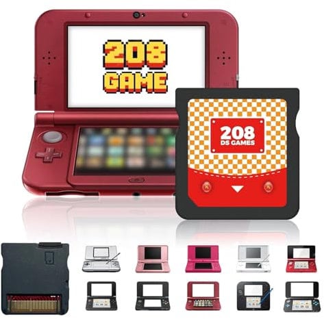 DS Game,208 in 1 Super Combo Game Cartridge,Contains 208 3ds Games,Retro Classic Games Card Suitable for NDS, NDSi, 3DS, New, DS, 2DS, DS Lite