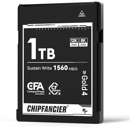 CHIPFANCIER CFexpress 4.0 Type B 968GB Memory Card Up to 3550MB/s Read 1550MB/s Write-Raw 8K Video Recording Black