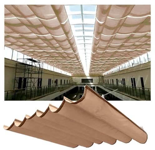 Retractable Pergola with Wave Sun Shade UShaped Sliding Canopy for Patio Garden Terrace and Veranda (1x7M) Durable Outdoor Sun Protection & Stylish Design