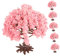 Mobestech 6 pièces Miniature Arbre Fleurs Cerisiers Artificiels Lot de pour Paysage Miniature avec Base Décoration DIY Micro Jardin et