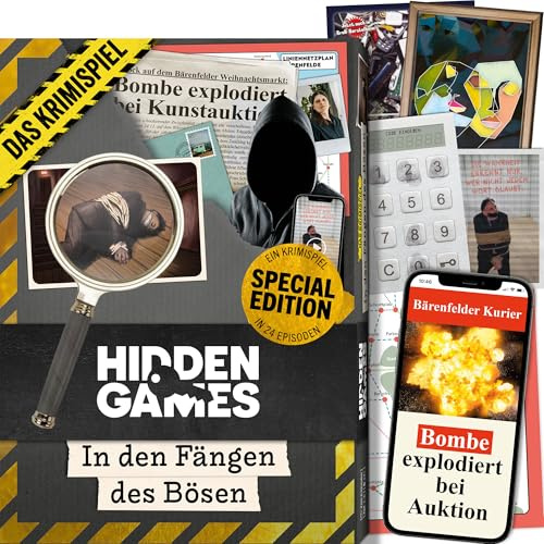 Hidden Games Tatort – In den Fängen des Bösen – Krimispiel | Eine brutale Entführung – der Täter verhöhnt die Polizei im Radio. Special Edition, Krimispiel. 1-6 Spieler, ab 14 Jahren