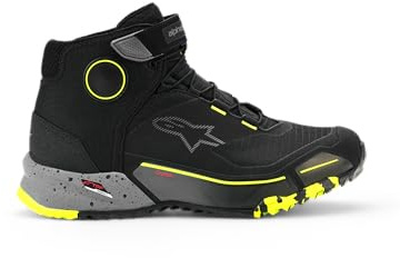 Alpinestars CR-X Drystar Scarpe motociclistiche, nero/grigio/giallo, 9 (42)