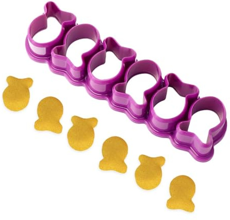 Bonbela Tagliabiscotti Pesce Rosso Tagliabiscotti a Forma di Pesce Mini Plastica Riutilizzabile per Cuocere Biscotti Torte Frutta Argilla con Base Spessa Facile da Impugnare per Vacanze (Viola)