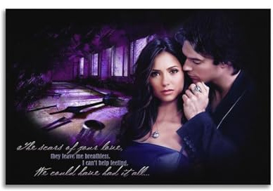GVMRFCDD The Vampire Diaries Damon und Stefan, ästhetisches Wandkunst, Leinwandposter, modernes Gemälde für Wohnzimmer, Schlafzimmer, 20 x 30 cm, ungerahmter Stil