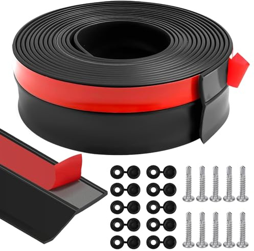 TTYSHIP® 5M Joint Porte Garage, Joint Seuil Porte de Garage Autoadhésif avec 10 Clous pour Protection Contre Feuilles, Saleté et Intempéries