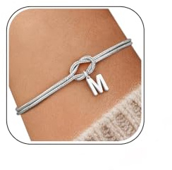 J.Fée Personalisiertes Armband Mit Buchstaben, Eternal Infinity Knoten Armband Damen Silber 925, 14 Karat Vergoldetes Armbänder Mit 26 Initialen A-Z, Geschenke Für Frauen, Geschenk Für Freundin