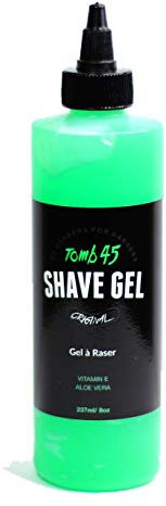 Tomb 45 Shave Gel for Men, Non-Foaming Fresh Scent Clear Shaving Gel with Skin Replenishing Vitamin E and Soothing Aloe Vera, Sensitive Skin Moisturizer 8oz