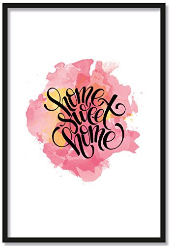 JUNIWORDS Poster mit/ohne Holzrahmen - Wähle ein Motiv - Home sweet home - Wähle eine Größe - 21 x 30 cm (S) mit Rahmen in Natur