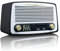 Lenco Retro-Radio SR-02 Vintage Stereo mit UKW Tuner, LCD-Display und Weckfunktion (Holzgehäuse, AUX), schwarz / weiß