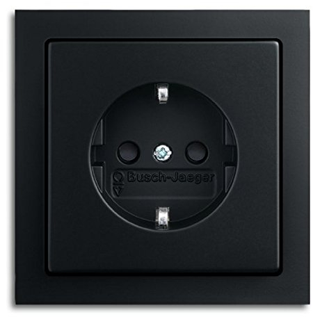 Busch-Jaeger Future Linear Set: SCHUKO Steckdose 20 EUC-81 + 1-fach Rahmen 1721-181K Anthrazit