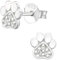 EYS JEWELRY Pfoten Ohrringe Silber 925 Tatzen Ohrstecker Damen weiße Zirkonia Steine Pfötchen Hund Haustier Schmuck Geschenke für Frauen im Geschenketui